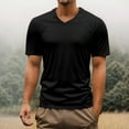 thumbnail image 2 of Men's Fashion V Neck Lapel Collar Short Sleeve T Shirt Summer Casual Oversized Tee Comfortable Breathable Stylish Trendy Mens Basic Tee Shirts Summer Classic T-Shirts, 2 of 4