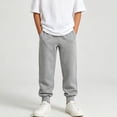 thumbnail image 6 of THDHVS Pants for Boys,Solid Knit Sweatpants Cuffed Hem School Casual Sports Wear for Kids Spring Fall,Boys Sweatpants,Gray 5-6 Years, 6 of 9
