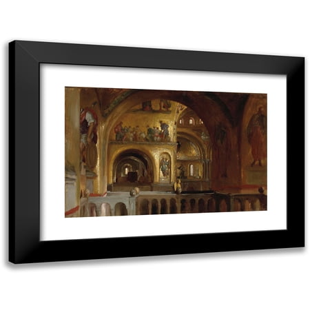 Frederic Leighton 14x11 Black Modern Framed Museum Art Print Titled - The Interior of St Mark's Basilica, Venice