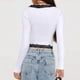 thumbnail image 4 of Chaqueta deportiva,Blusa de encaje con patchwork para mujer, manga larga, cuello en V, camisa informal de poliéster, para uso diario y en casa, sopatenor, 4 of 8