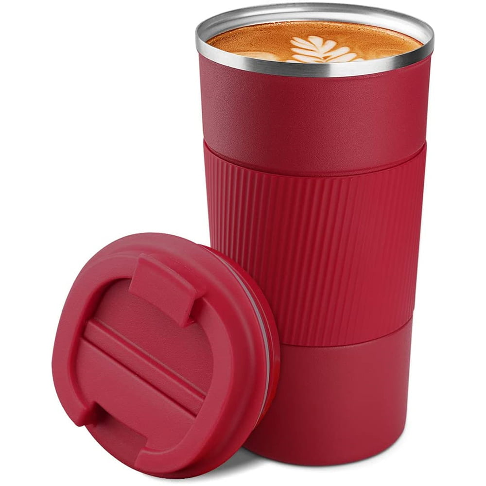 1pc 510ml Stainless Steel Double Wall Coffee Cup With Lid, Sealed Insulated  Travel Mug For Both Adults And Kids