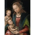thumbnail image 2 of Lucas Cranach the Elder 19x24 Black Ornate Framed Double Matted Museum Art Print Titled: Virgin and Child Adored by the Infant St John (1512 - 1514), 2 of 5
