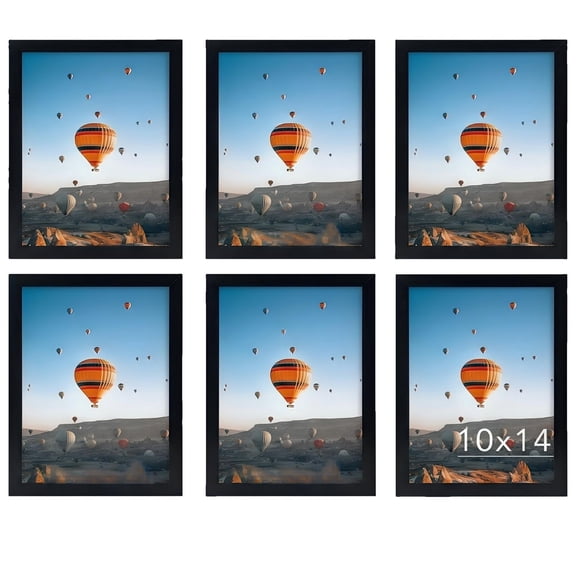 10x14 Picture Frame Set of 6 Black for 30 x 40cm Diamond Painting Art, Wall Mounting Horizontally or Vertically, 10 x 14 Wall Gallery Poster Photo Frame with Durable Shatter Resistant