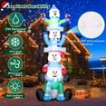 thumbnail image 2 of 8FT Christmas Inflatable Snowman Stack with Cane Candy Blow up Outdoor Decorations, Lovely Xmas Snowman with Built-in LED Lights for Outdoor Lawn Party Holiday Decor, Fast Inflate and Easy to Use, 2 of 5