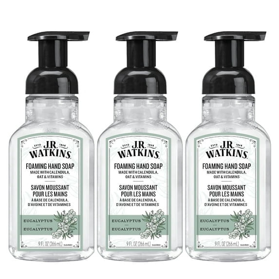 J.R. Watkins Foaming Hand Soap, Eucalyptus, 9oz (3 Pack)