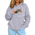 thumbnail image 2 of Pet Pouch Hoodies Unisex with Kangaroo Pocket Oversized Trendy Sweatshirts Outside Kitten Puppy Carrier Holder Sweatshirts Cat Hoodie with Pouch, 2 of 7