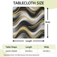 thumbnail image 2 of Black Marble Gold Wave Pattern Square Fitted Tablecloth with Elastic Edge,Square Table Cover,Washable Elastic Table Cover for Home Kitchen Party Decor 34"x34", 2 of 6