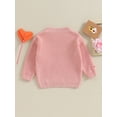 thumbnail image 4 of Baby Boy Girl Sweater Letter Heart Embroidery Crew Neck Long Sleeve Pullovers Fall Toddler Valentine's Day Clothes Jumpers Tops, 4 of 9