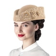thumbnail image 2 of Summer Sales Under $5 Khaki Beret Hats for Women GIJNRIUIUA Women Church Hats Applique Pillbox Hats Fascinator Tea Caps Baseball Caps, 2 of 4