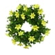 thumbnail image 2 of Corona de césped artificial primaveral para la puerta principal | Eucalipto y pequeñas flores | Redondo de 12" | Plástico, tela | Blanco, rosa, morado, amarillo | Decoración interior exterior, 2 of 6