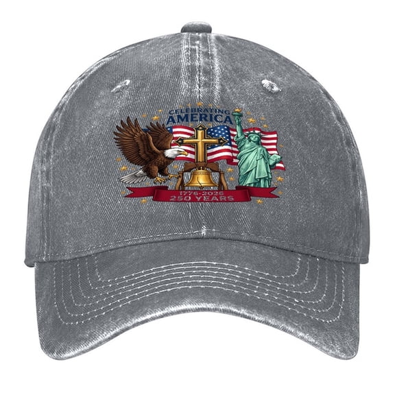 Vintage Washed Baseball Cap for Men and Women, Adjustable Low Profile Dad Hat, Cotton Curved Brim Casual Outdoor Hat,Christian Patriot 250th