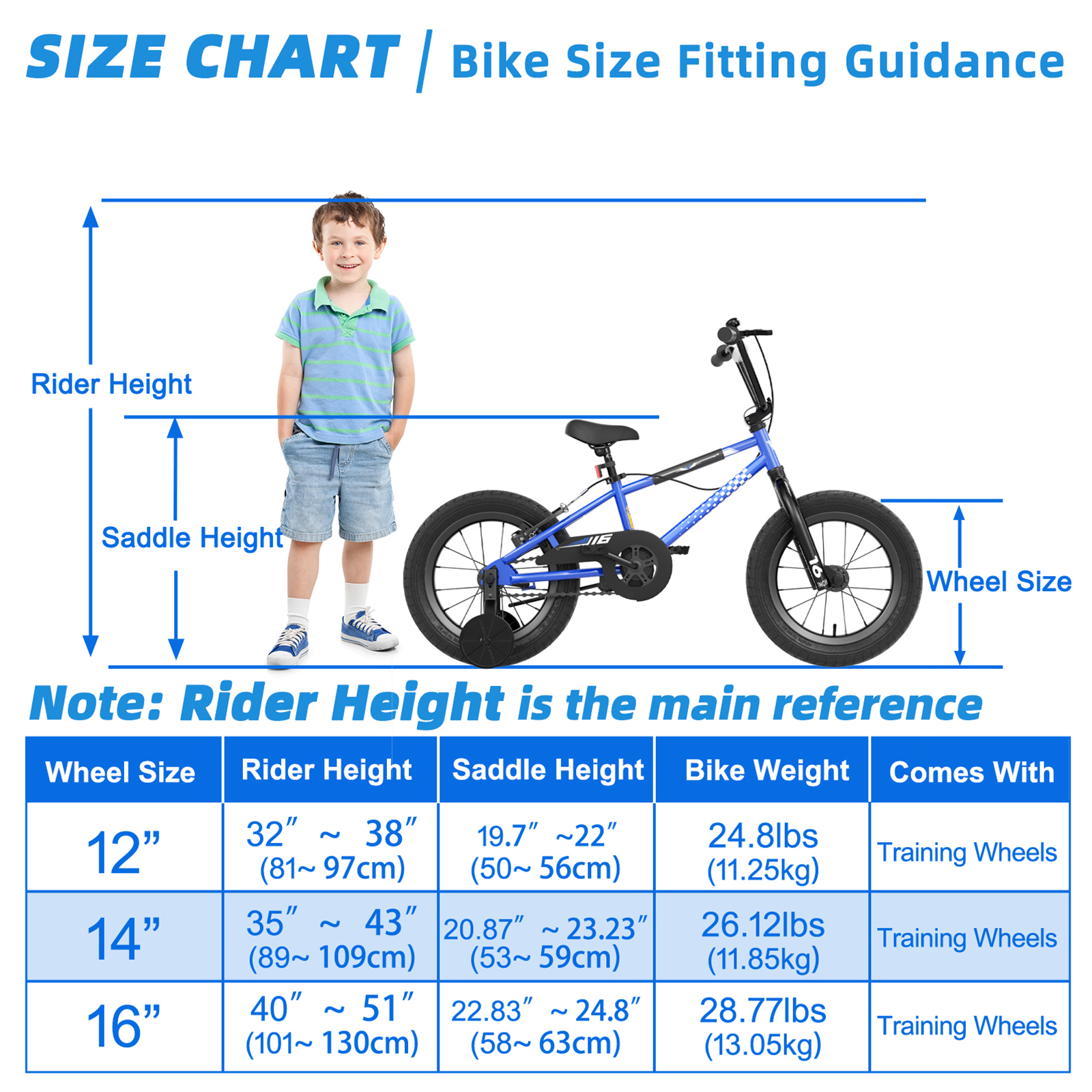 Korimefa 16 Inch Kids Bike BMX Style Training Wheels photo 2