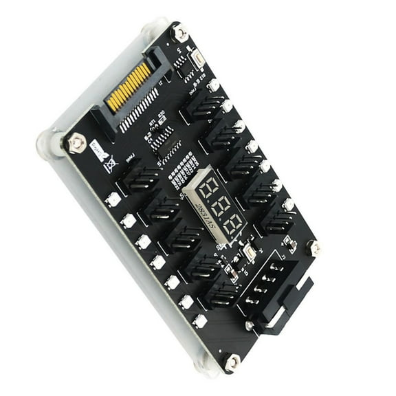 Efficient Cooling 10 Port Fan Hubs with LED Indicators and Temperature Sensorings for Improved Cooling