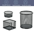 thumbnail image 3 of Pen Holder Desktop Pencil Organizer Metal Mesh Pen Cup Paper Clip Holder Memo Pad Holder Stationary Organizer ，3 Pieces of One Set, 3 of 5