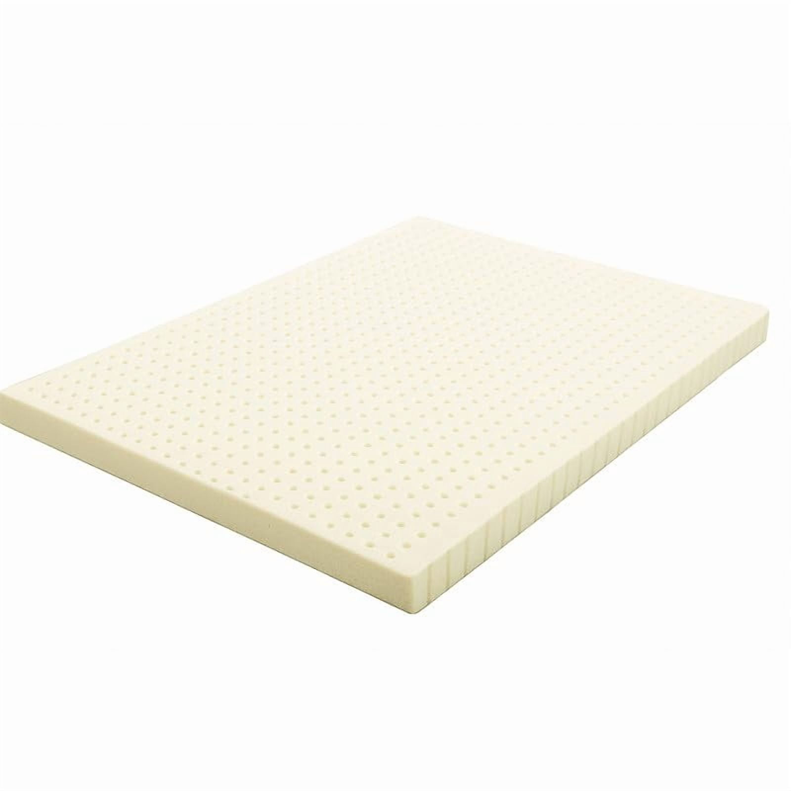 ORGANIC TEXTILES Organic Latex Mattress Topper, GOLS Certified - Bamboo Cover, No Zipper - (2" Queen - Firm)