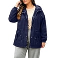 thumbnail image 2 of FNFYFH Plus Size Rain Jackets for Women Waterproof Hooded Rain Coats Softshell Hiking Jacket with Pockets, 2 of 10