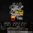thumbnail image 2 of Glowneon We Go Together Like Burgers And Fries Neon Sign, Quotes Food LED Sign, Hamburger Light, 2 of 5