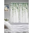 thumbnail image 4 of Green Eucalyptus Leaves Living Room Curtains 72 Inches length, Spring Pastoral Rustic Botanical Window Treatment Curtain Drapes, Light Filtering Drapes for Bedroom Laundry Room, 52"x72", 2 Panels, 4 of 7