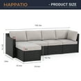 thumbnail image 6 of HAPPATIO 5-Piece Wicker Patio Conversation Set with Gray Cushions, 6 of 7