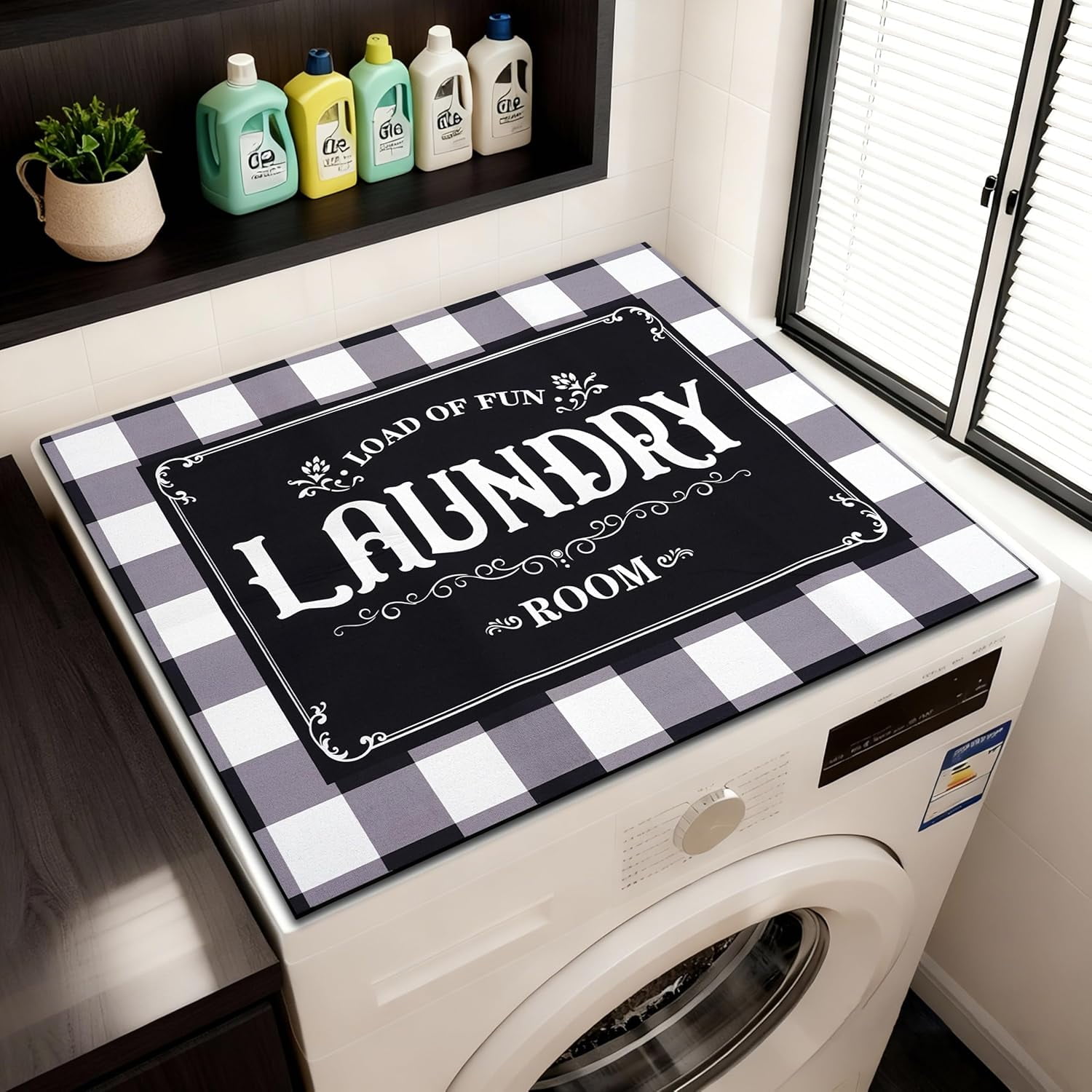 Washer and Dryer Covers for the Top 23.6" X 19.7", Washer and Dryer Top Protector Mat, Non Slip Washing Machine Dust Cover Pad for Laundry Room Kitchen Home Decor