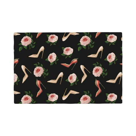 

Placemats Set of 4 / 6 high-heeled shoes rose cute Placemats for Dining Table Indoor/Outdoors Heat Resistant Washable Placemats 18 x 12