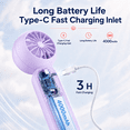 thumbnail image 4 of Mini Portable Fan, Rechargeable 4000mAh Small Personal Fan with 5 Speeds, Air Turbo Handheld Fan for Outdoor Indoor, Travel, Makeup, Eyelash, Kids & Women, Purple, 4 of 11