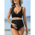 thumbnail image 5 of Ruched V Neck Two Piece Bikini Sets for Maternity Adjustable Straps Pregnancy Bathing Suits, 5 of 7
