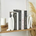 thumbnail image 2 of DecMode 4" People White Polystone Bookends (Set of 2), 2 of 7