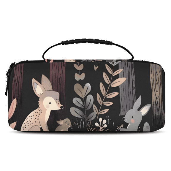 Herdesigns Jungle Cute Animals Carrying Case for Nintendo Switch 2 with 20 Game Card Slots, Portable Travel Carry Case for Accessories and Console