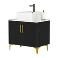 thumbnail image 3 of Uforic 30" Bathroom Vanity with Sink Top, Freestanding Bathroom Storage Cabinet with Door, Black, 3 of 10