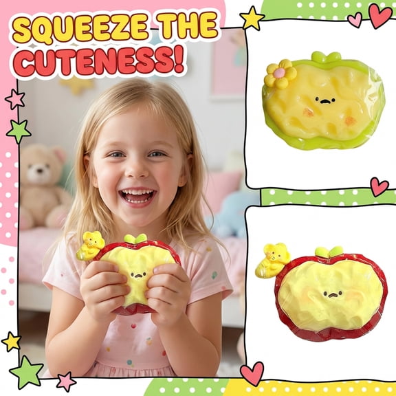 Taba Squishies Apple Toast, Upgrade Squeeze Toys Stress Relief Taba Squishies, Cute Sensory Toys Fidget Toys, Party Favors Classroom Birthday Gifts(Green）