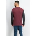 thumbnail image 3 of Club Room Chandail Henley Thermique pour Homme (Prune Rouge/charbon, Grand), 3 of 4