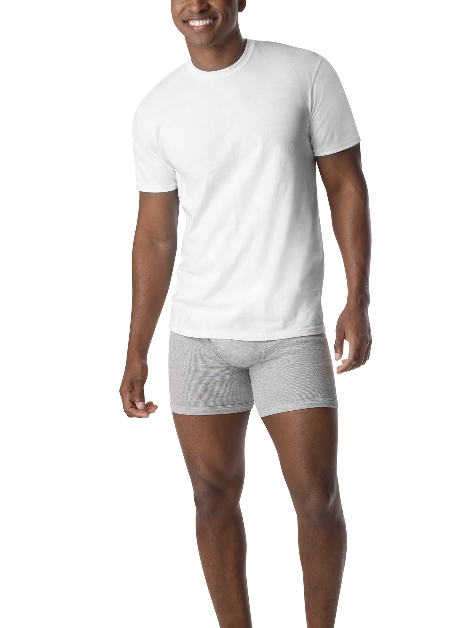 Hanes Ultimate Baby Flexy 4 Pack Short Sleeve Crew Tees Diamond White 12-18 Months