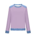thumbnail image 6 of Dagugfen Womens Fashion Tops Long Sleeve Crewneck Loose Color Blocked Casual Everyday Wear Casual Shirts for Women S-3XL, 6 of 6