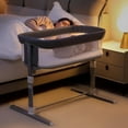 RONBEI Portable Baby Bedside Sleeper, Adjustable Crib for