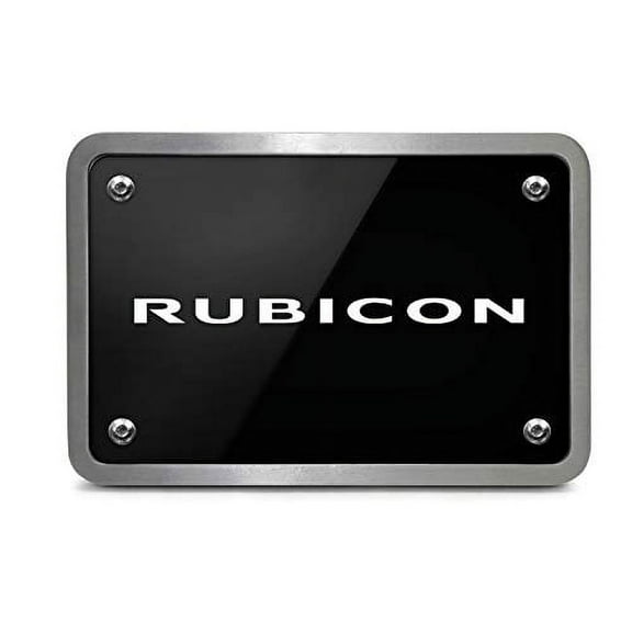 Jeep Rubicon UV Graphic Black Thick Solid Billet Aluminum 2 inch Tow Hitch Cover