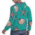 thumbnail image 6 of Naloa Starfish and Shell Men's Casual Hooded Collar Drawstring Hoodies Pullover Sweatshirts Casual Long Sleeve Shirts-4X-Large, 6 of 7