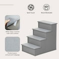 thumbnail image 3 of PawHut Pet Stairs, Small Pet Steps with Cushioned Removable Covering for Dogs and Cats Up To 22 Lbs., Gray, 3 of 9