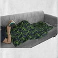 thumbnail image 6 of Leaves Soft Flannel Fleece Throw Blanket, Entangled Arrangement of Tropical Plant Species Fuzzy Veiny Leaves, Cozy Plush for Indoor and Outdoor Use, 70" x 90", Pale Green Navy Blue, by Ambesonne, 6 of 6