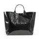 thumbnail image 1 of Bolsa de mano Lushandy de PVC para mujer, papel kraft con estampado de letras, transparente, 1 of 7
