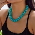 thumbnail image 6 of NICKSUN Vibrant Dopamine Color Resin Beaded Choker Necklace, Smooth Flat Round Disc Collarbone Statement Necklace, Minimalist Summer Vacation Stackable Jewelry, 6 of 7