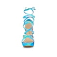 thumbnail image 6 of BLISSFUL STEP Women's Tie Dye High Heel Sandal Platform Block Heel Prom Sandals Cyan 6, 6 of 7