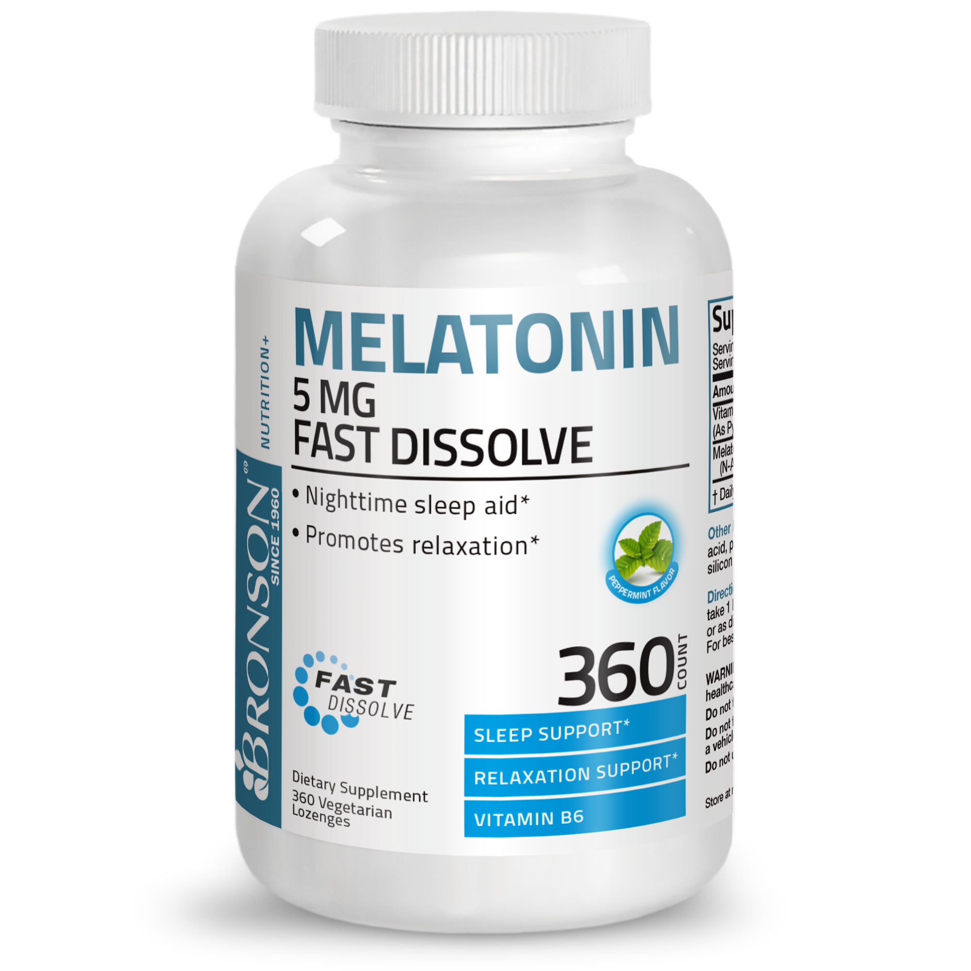 Melatonin 5mg Fast Acting Tablets with Vitamin B6 Night Time Sleep