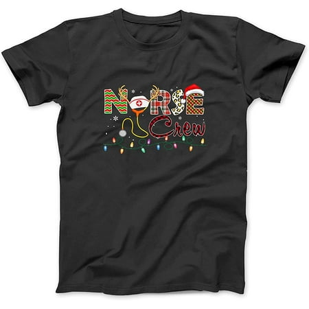 

Christmas Nurse Crew Shirt for Women Scrub Tops Christmas T-Shirt Sweatshirt Hoodie Tanktop for Men Women Kids Black