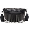 thumbnail image 1 of Sac Bandoulière pour Femmes à Clous de Rivets, Sac d'Épaule Élégant à Glands avec Clous de Rivets, 1 of 8