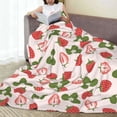 thumbnail image 6 of Fuzoiu Strawberries And Leaf Print Ultra-Soft Micro Fleece Blanket,All Seasons Flannel Throw, Lightweight Blanket for Bed, Sofa, Couch, Movie Night, Camping, and Travel-50"x40", 6 of 7