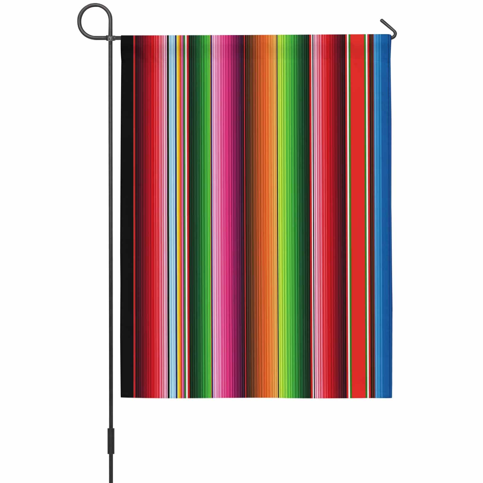 Mexico Colorful Stripes House Flag 28 x 40 Inches Vertical Striped Weather Proof Outdoor Patio Flags Double Sided Small House Decoration for Yard Lawn Outside Home