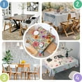 thumbnail image 4 of Pioneer Flower Floral Print Pattern Square Tablecloth,Waterproof Square Table Cover,Wipeable Spillproof Washable Table Cover for Home Kitchen Party Decor 42"X42"(107x107cm), 4 of 6
