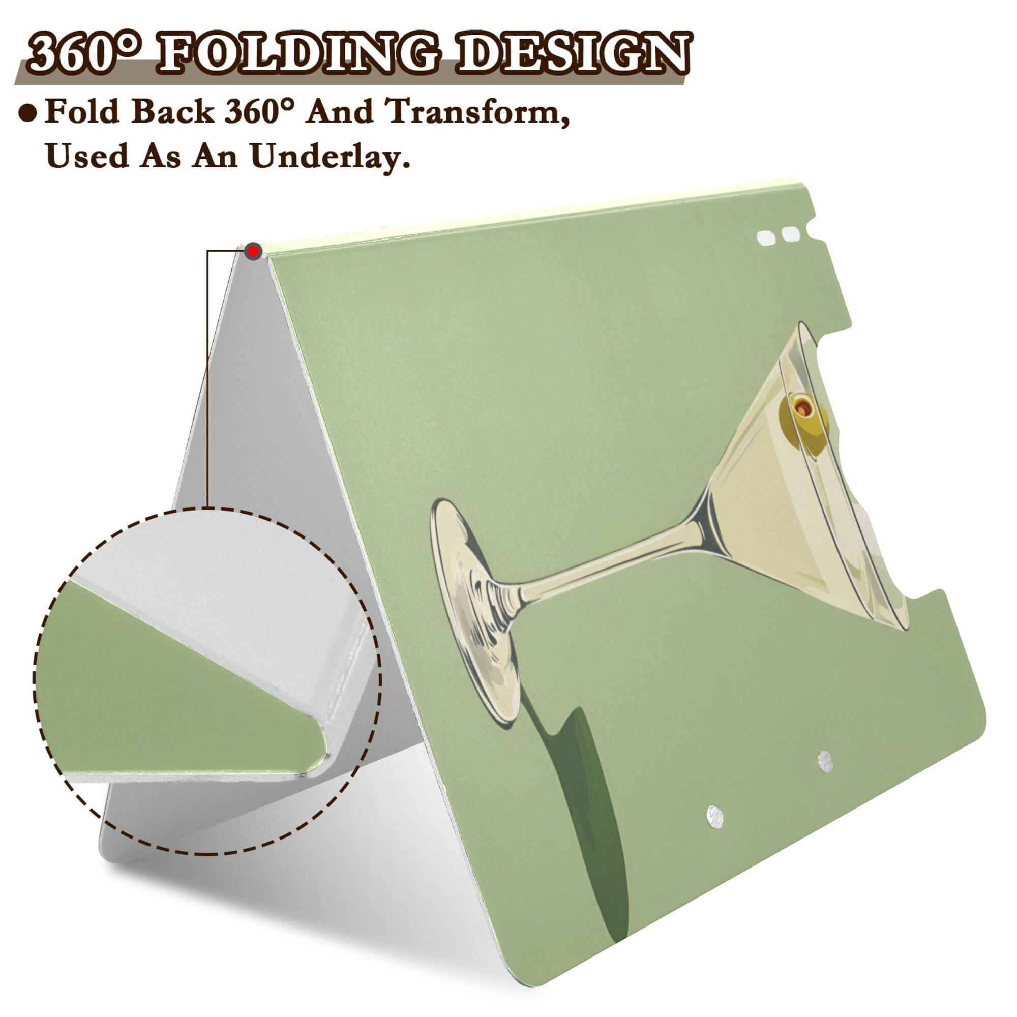 FORMRS A4 Clipboard Folder with Pen Holder Horizontal Foldable School Office Binder, Light Green Martini
