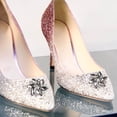 thumbnail image 4 of ziyahi 2Pcs Strass Chaussures Clips Bijoux Cristal Chaussure Boucle Robe de Mariée Diamant, 4 of 5